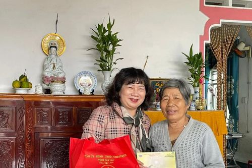 Trưởng ban Dân vận Tỉnh ủy Phạm Thị Tố Hải thăm, chúc Tết người có công tại Krông Pa và thị xã Ayun Pa