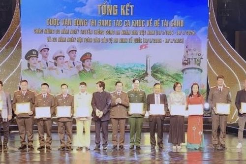Trao giải Cuộc vận động thi sáng tác ca khúc về đề tài Công an nhân dân