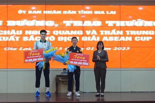 Thêm hai cầu thủ đội tuyển Việt Nam được thưởng lớn
