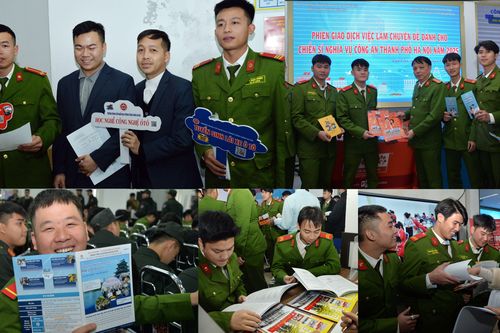 Toàn cảnh phiên giao dịch việc làm đặc biệt dành cho chiến sỹ nghĩa vụ CATP Hà Nội