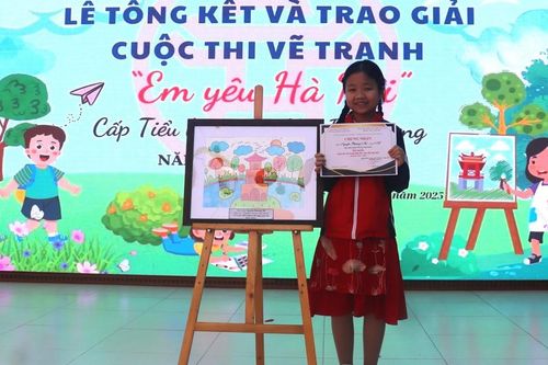 Quận Hai Bà Trưng: Tình yêu Hà Nội của học sinh qua những bức tranh