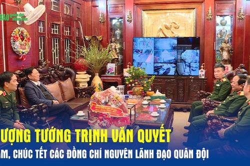 Thượng tướng Trịnh Văn Quyết thăm, chúc Tết các đồng chí nguyên lãnh đạo Quân đội