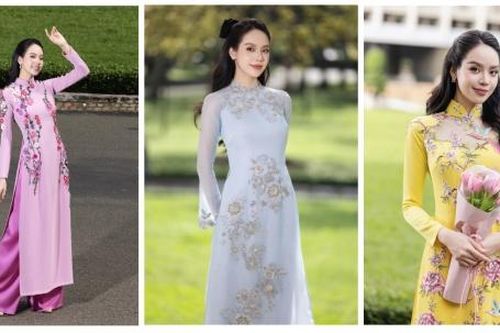 Áo dài tô thắm sắc Xuân