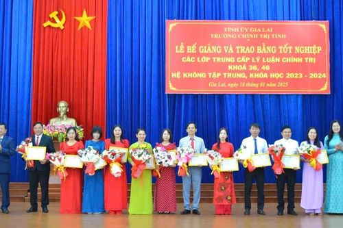 Gia Lai: Trao bằng tốt nghiệp trung cấp lý luận chính trị cho 113 học viên