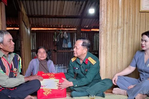 Đại tá Lê Kim Giàu thăm, chúc Tết gia đình người có công và các đơn vị quân đội