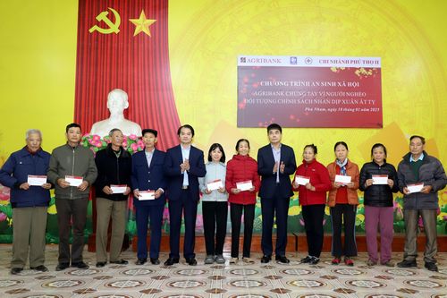 Ngân hàng Nông nghiệp và Phát triển Nông thôn Việt Nam trao 200 triệu đồng quà Tết cho gia đình chính sách, hộ nghèo xã Phú Nham, huyện Phù Ninh