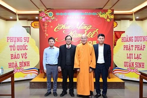 Hải Phòng: Ban Tôn giáo Chính phủ thăm, chúc Tết Ất Tỵ đến lãnh đạo Ban Trị sự GHPGVN Thành phố