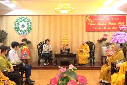 Phó Chủ tịch Tô Thị Bích Châu chúc Tết Giáo hội Phật giáo Việt Nam tại phía Nam