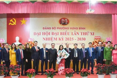 Đồng chí Nguyễn Thị Nga được bầu tái giữ chức Bí thư Đảng ủy phường Hưng Bình, nhiệm kỳ 2025 - 2030