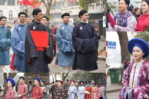 Hơn 400 người mặc cổ phục Việt diễu hành trên phố cổ Hà Nội