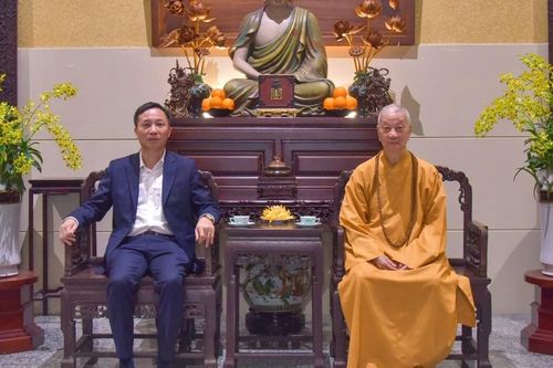 Trưởng ban Tôn giáo Chính phủ Vũ Hoài Bắc chúc Tết Đức Pháp chủ, Trưởng lão Hòa thượng Đức Nghiệp