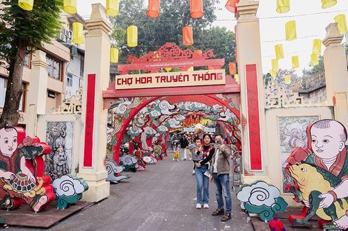 Không gian trải nghiệm Tết truyền thống tại phố Phùng Hưng