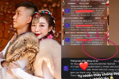 'Hoa mắt' với số tiền khủng Phan Văn Đức 'thưởng Tết' cho vợ xinh
