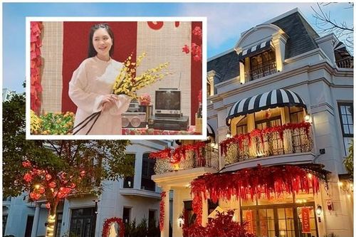 Biệt thự đỏ rực từ trong ra ngoài đón Tết của Đoàn Di Băng