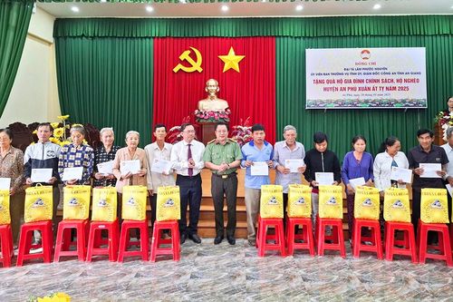 Tặng quà Tết cho gia đình chính sách, hộ nghèo huyện An Phú