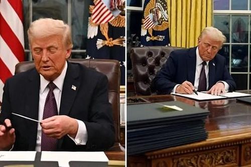 Tại sao Tổng thống Trump đặt một chiếc nút đỏ trên bàn sau khi nhậm chức?