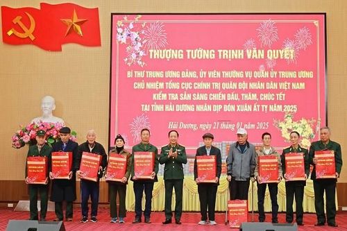 Thượng tướng Trịnh Văn Quyết thăm, chúc Tết tại Hải Dương