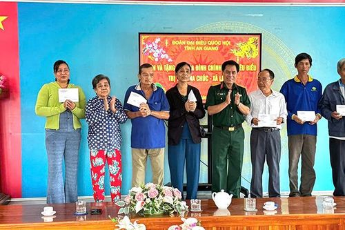 Đoàn đại biểu Quốc hội tỉnh An Giang thăm, tặng quà gia đình chính sách huyện Tri Tôn