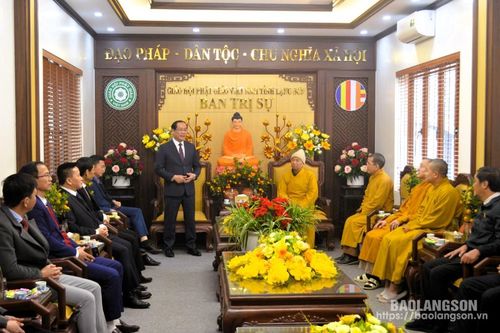 Đoàn công tác của tỉnh thăm, chúc tết Ban Trị sự Giáo hội Phật giáo Việt Nam tỉnh; Tòa Giám mục Giáo phận Lạng Sơn – Cao Bằng và Ban Đại diện Tin Lành tỉnh