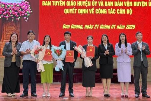 Đơn Dương: Công bố quyết định hợp nhất Ban Tuyên giáo và Ban Dân vận Huyện ủy