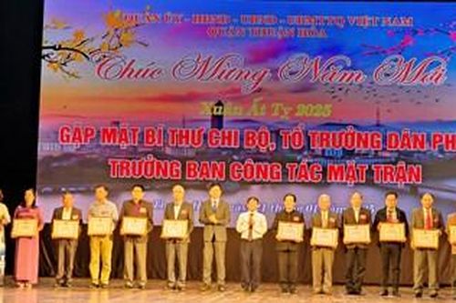 Tuyên dương, khen thưởng các bí thư chi bộ, tổ trưởng, trưởng ban công tác Mặt trận