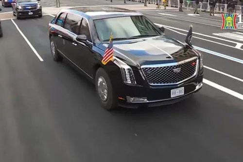 Chiếc xe hộ tống ông Donald Trump đi nhậm chức