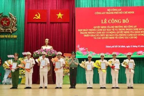 Công an TPHCM: Hợp nhất Phòng Cảnh sát bảo vệ và Trung đoàn Cảnh sát cơ động
