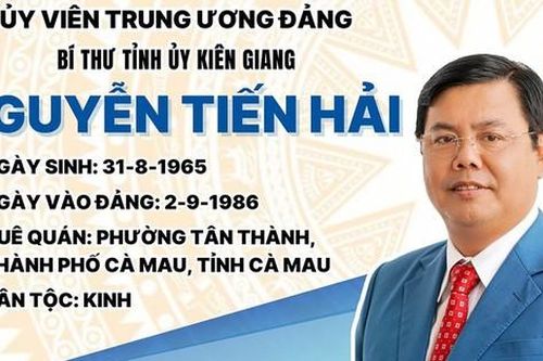 TIỂU SỬ ĐỒNG CHÍ NGUYỄN TIẾN HẢI, TÂN BÍ THƯ TỈNH ỦY KIÊN GIANG