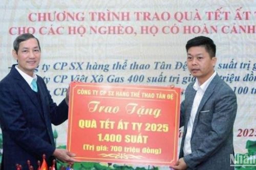 Doanh nghiệp tỉnh Thái Bình ủng hộ hơn 33 nghìn suất quà Tết tặng người nghèo, người có hoàn cảnh khó khăn