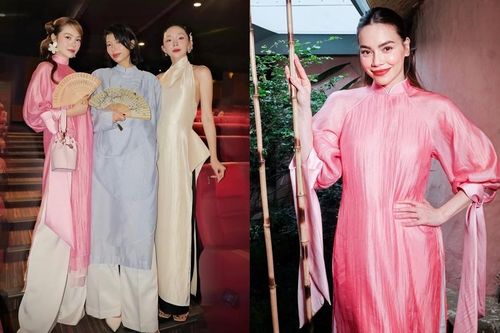 Mẫu áo dài 'hot hit' nhất Tết Ất Tỵ: Minh Hằng mặc đụng hàng Hồ Ngọc Hà