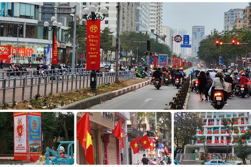 Phố phường Hà Nội rực rỡ sắc màu trước thềm Tết Nguyên đán