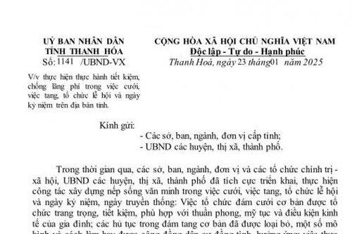 Thanh Hóa: Vận động các gia đình không tổ chức tiệc cưới phô trương, lãng phí