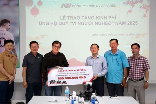Công ty TNHH NV Apparel tài trợ 600 triệu đồng xây dựng 10 căn nhà Đại đoàn kết tại huyện Châu Thành
