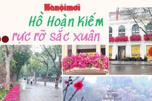Hồ Hoàn Kiếm rực rỡ sắc xuân chào đón Tết Nguyên đán