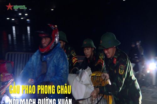 Cầu phao Phong Châu nối mạch đường Xuân