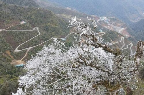 Băng tuyết xuất hiện ở Yên Bái