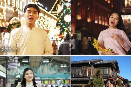 Du học sinh Việt mặc trang phục truyền thống hát Xẩm mừng Xuân Ất Tỵ