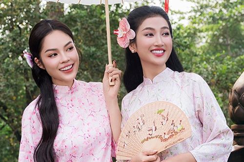 Dương Cẩm Lynh, Quỳnh Lam diện áo dài du xuân