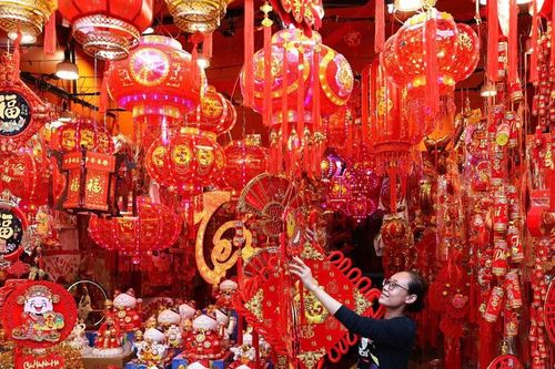 TP. Hồ Chí Minh: Chợ bán 'đồ may mắn' nhộn nhịp ngày cận Tết