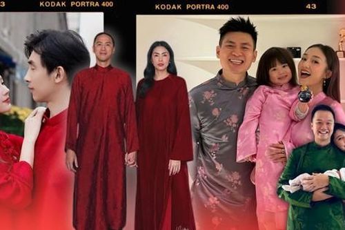 'Dâu hào môn' Hà Tăng, Lan Khuê lăng xê tông màu áo dài này vào mùng 1 Tết Ất Tỵ