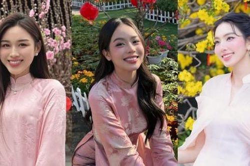 Dàn Hoa hậu Việt tung loạt ảnh áo dài xinh lung linh ngày mùng 1 Tết Ất Tỵ