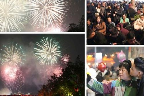 10 nghìn người dâng trào cảm xúc, hân hoan ngắm pháo hoa đón Giao thừa Tết Ất Tỵ ở hồ Gươm