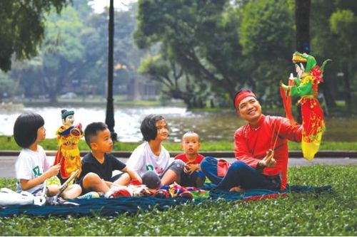 Xuân đến, về Mỹ Đức xem rối cạn Tế Tiêu