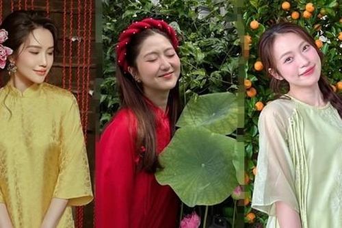 Khánh Vy, Hòa Minzy và dàn hot girl giới trẻ duyên dáng trong tà áo dài Tết