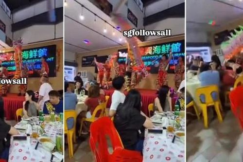 'Rồng' bị quấn vào quạt trần trong quán ăn khiến thực khách tái mặt