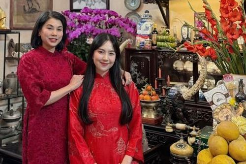 Mai Ngọc xúng xính diện đồ bầu đón Tết, nhan sắc mẹ ruột chiếm spotlight