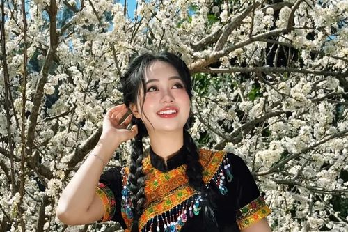 Người đẹp khoe sắc cùng hoa mơ