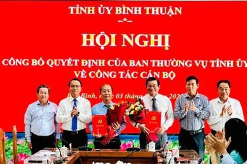 Tỉnh ủy Bình Thuận trao Quyết định bổ nhiệm Bí thư Huyện ủy Bắc Bình và Giám đốc Sở TN&MT