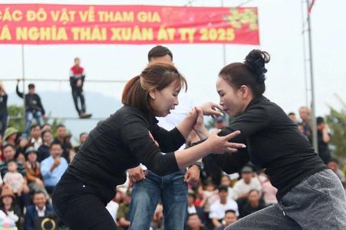 Đầu Xuân, xem thôn nữ so tài trên sới vật