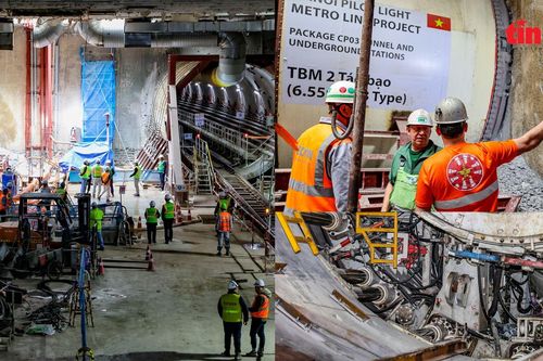 Khởi động robot TBM 'Táo bạo' khoan hầm Metro Nhổn-Ga Hà Nội